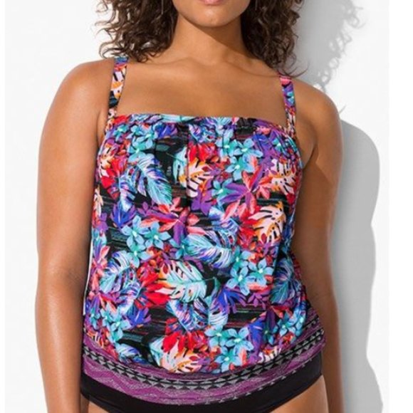 Swimsuits For All Swim Nwt Swimsuits For All Maui Bandeau Blouson Tankini Top Poshmark